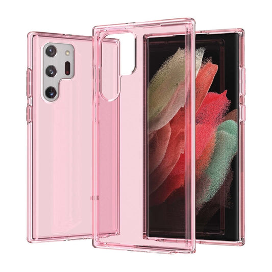 For Samsung Galaxy S22 Ultra 5G Shockproof Terminator Style Transparent Protective Phone Case(Pink) - Galaxy S22 Ultra 5G Cases by buy2fix | Online Shopping UK | buy2fix