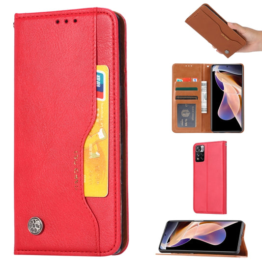 For Xiaomi Redmi Note 11 5G Domestic Version / Poco M4 Pro Knead Skin Texture Leather Phone Case(Red) - Xiaomi Cases by buy2fix | Online Shopping UK | buy2fix