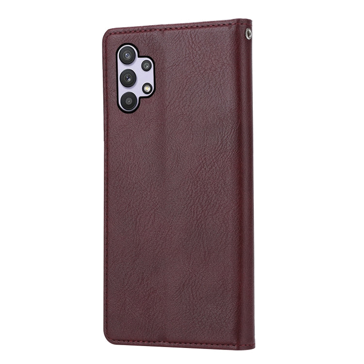 For Samsung Galaxy A33 5G Knead Skin Texture Leather Phone Case(Wine Red) by buy2fix