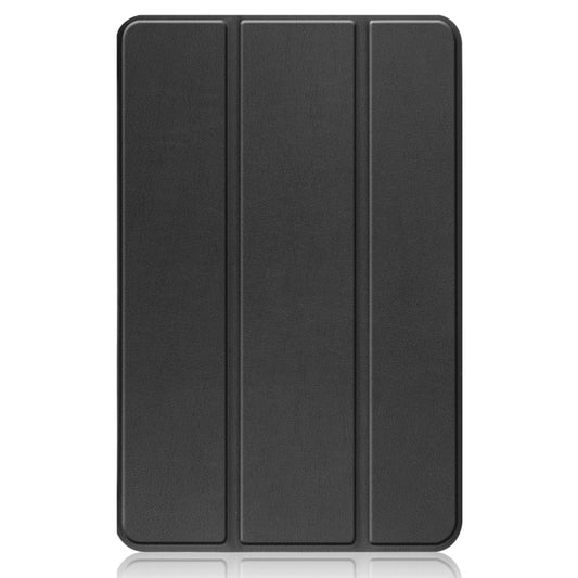 For Nokia T20 Three-folding Holder Custer Texture Leather Tablet Case(Black) - Nokia by buy2fix | Online Shopping UK | buy2fix