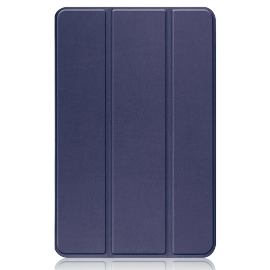 For Nokia T20 Three-folding Holder Custer Texture Leather Tablet Case(Dark Blue) - Nokia by buy2fix | Online Shopping UK | buy2fix