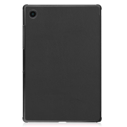 For Samsung Galaxy Tab A8 2021 Three-folding Holder Custer Texture Leather Tablet Case(Black) - Other Galaxy Tab PC by buy2fix | Online Shopping UK | buy2fix