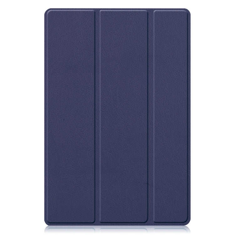 For Samsung Galaxy Tab A8 2021 Three-folding Holder Custer Texture Leather Tablet Case(Dark Blue) - Other Galaxy Tab PC by buy2fix | Online Shopping UK | buy2fix