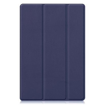 For Samsung Galaxy Tab A8 2021 Three-folding Holder Custer Texture Leather Tablet Case(Dark Blue) - Other Galaxy Tab PC by buy2fix | Online Shopping UK | buy2fix