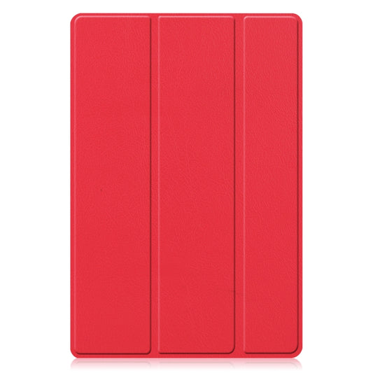 For Samsung Galaxy Tab A8 2021 Three-folding Holder Custer Texture Leather Tablet Case(Red) - Other Galaxy Tab PC by buy2fix | Online Shopping UK | buy2fix