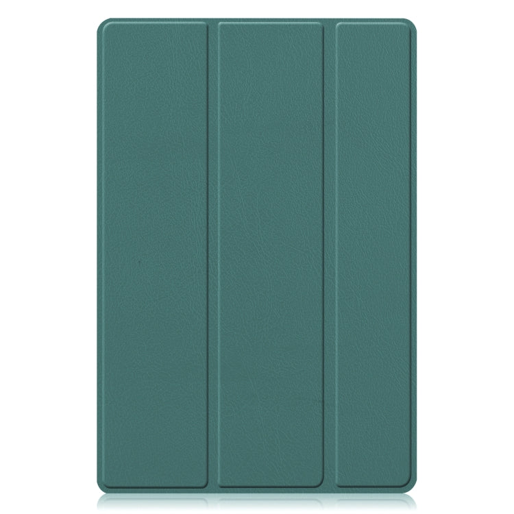 For Samsung Galaxy Tab A8 2021 Three-folding Holder Custer Texture Leather Tablet Case(Dark Green) - Other Galaxy Tab PC by buy2fix | Online Shopping UK | buy2fix