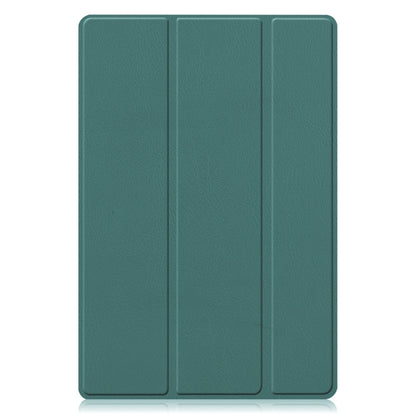 For Samsung Galaxy Tab A8 2021 Three-folding Holder Custer Texture Leather Tablet Case(Dark Green) - Other Galaxy Tab PC by buy2fix | Online Shopping UK | buy2fix