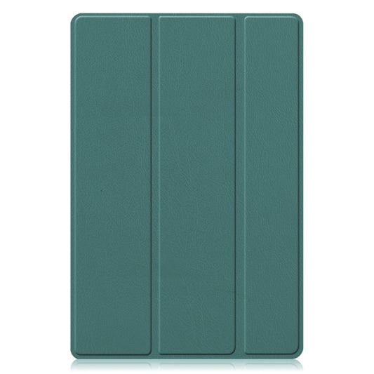For Samsung Galaxy Tab A8 2021 Three-folding Holder Custer Texture Leather Tablet Case(Dark Green) - Other Galaxy Tab PC by buy2fix | Online Shopping UK | buy2fix