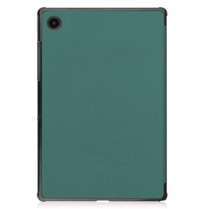 For Samsung Galaxy Tab A8 2021 Three-folding Holder Custer Texture Leather Tablet Case(Dark Green) - Other Galaxy Tab PC by buy2fix | Online Shopping UK | buy2fix