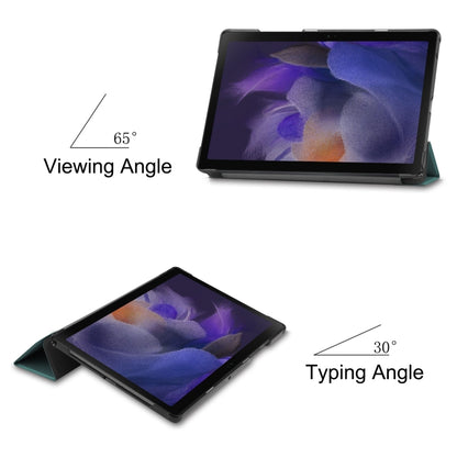 For Samsung Galaxy Tab A8 2021 Three-folding Holder Custer Texture Leather Tablet Case(Dark Green) - Other Galaxy Tab PC by buy2fix | Online Shopping UK | buy2fix