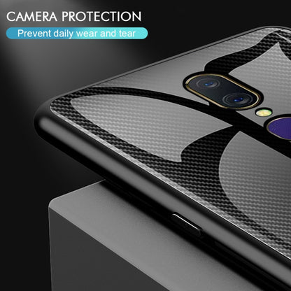 For OPPO F11 / A9 Texture Gradient Glass Protective Case(Dark Blue) by buy2fix