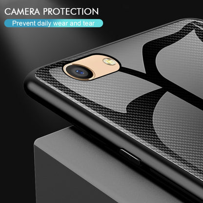 For OPPO F3 Texture Gradient Glass Protective Case(Black) by buy2fix