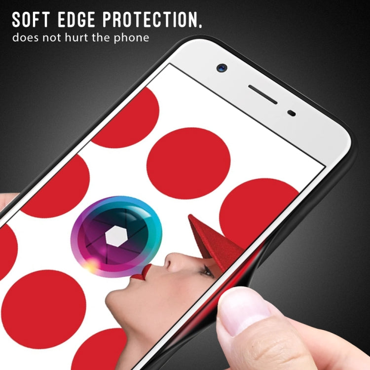 For OPPO F5 Texture Gradient Glass Protective Case(Rose Red) by buy2fix