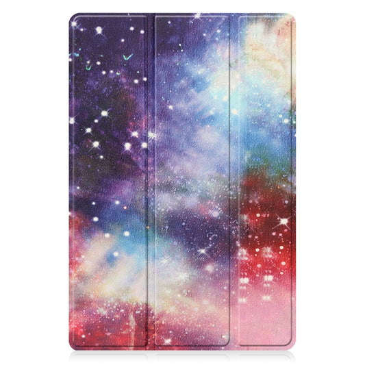 For Samsung Galaxy Tab A8 2021 Painted Leather Tablet Case with 3-Fold Holder(Milky Way) - Other Galaxy Tab PC by buy2fix | Online Shopping UK | buy2fix
