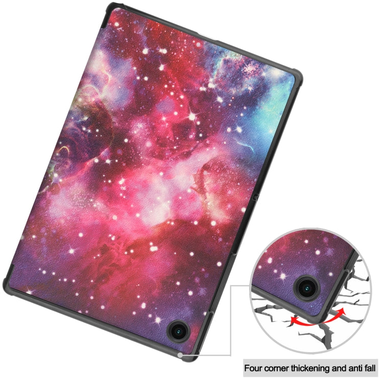 For Samsung Galaxy Tab A8 2021 Painted Leather Tablet Case with 3-Fold Holder(Milky Way) - Other Galaxy Tab PC by buy2fix | Online Shopping UK | buy2fix