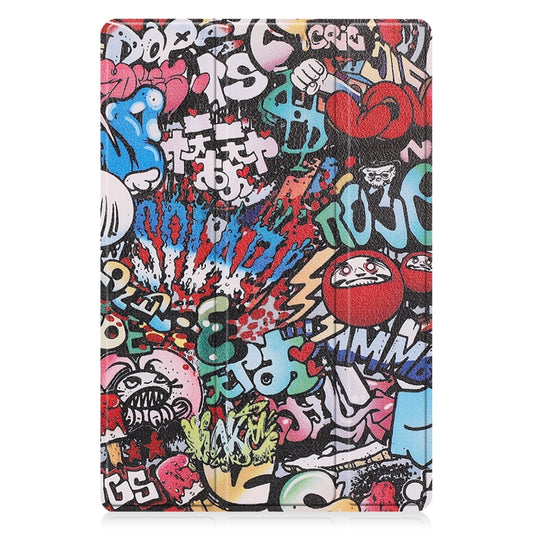 For Samsung Galaxy Tab A8 2021 Painted Leather Tablet Case with 3-Fold Holder(Graffiti) - Other Galaxy Tab PC by buy2fix | Online Shopping UK | buy2fix