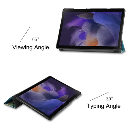For Samsung Galaxy Tab A8 2021 Painted Leather Tablet Case with 3-Fold Holder(Apricot Blossom) - Other Galaxy Tab PC by buy2fix | Online Shopping UK | buy2fix
