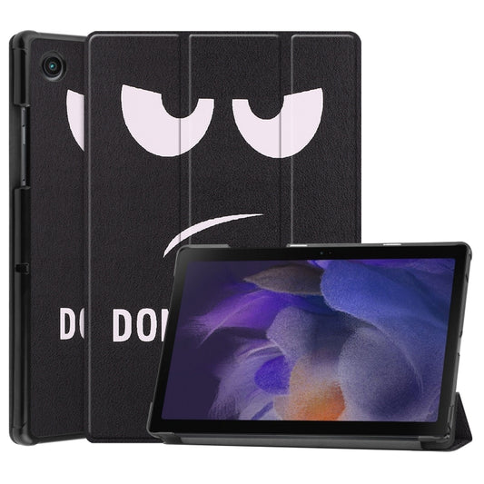 For Samsung Galaxy Tab A8 2021 Painted Leather Tablet Case with 3-Fold Holder(Big Eye Me) - Other Galaxy Tab PC by buy2fix | Online Shopping UK | buy2fix