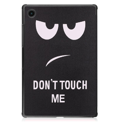 For Samsung Galaxy Tab A8 2021 Painted Leather Tablet Case with 3-Fold Holder(Big Eye Me) - Other Galaxy Tab PC by buy2fix | Online Shopping UK | buy2fix