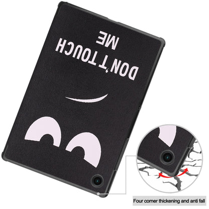 For Samsung Galaxy Tab A8 2021 Painted Leather Tablet Case with 3-Fold Holder(Big Eye Me) - Other Galaxy Tab PC by buy2fix | Online Shopping UK | buy2fix
