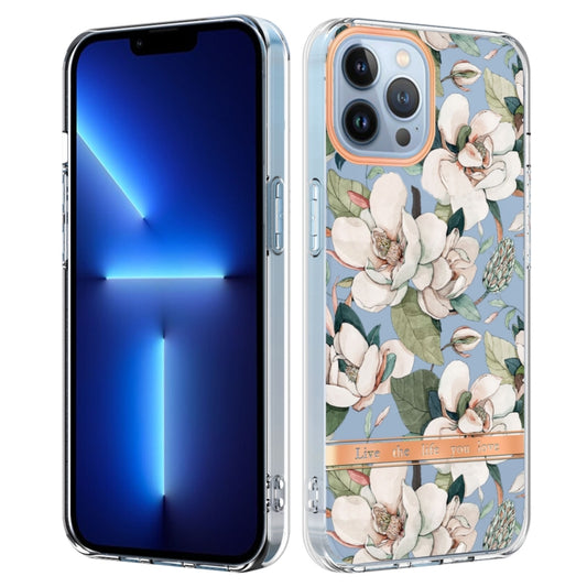 For iPhone 13 Pro Flowers and Plants Series IMD TPU Phone Case (Green Gardenia) - iPhone 13 Pro Cases by buy2fix | Online Shopping UK | buy2fix