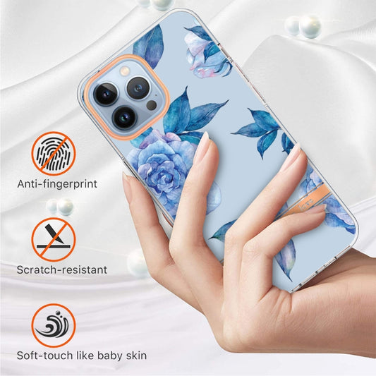 For iPhone 13 Pro Flowers and Plants Series IMD TPU Phone Case (Orchid Peony) - iPhone 13 Pro Cases by buy2fix | Online Shopping UK | buy2fix