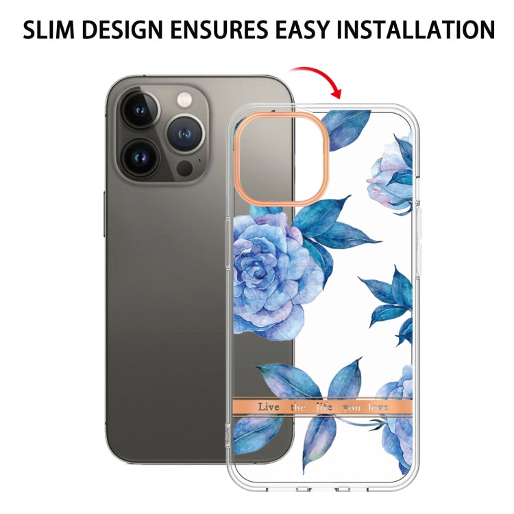 For iPhone 13 Pro Flowers and Plants Series IMD TPU Phone Case (Orchid Peony) - iPhone 13 Pro Cases by buy2fix | Online Shopping UK | buy2fix