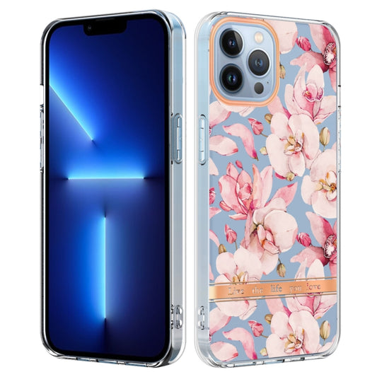 For iPhone 13 Pro Flowers and Plants Series IMD TPU Phone Case (Pink Gardenia) - iPhone 13 Pro Cases by buy2fix | Online Shopping UK | buy2fix