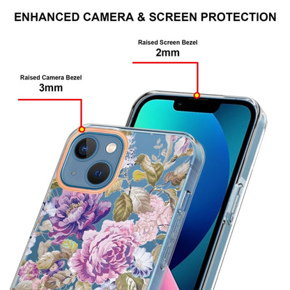 For iPhone 13 mini Flowers and Plants Series IMD TPU Phone Case (Purple Peony) - iPhone 13 mini Cases by buy2fix | Online Shopping UK | buy2fix