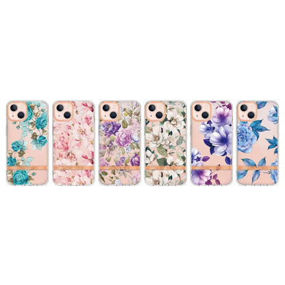 For iPhone 13 mini Flowers and Plants Series IMD TPU Phone Case (Purple Peony) - iPhone 13 mini Cases by buy2fix | Online Shopping UK | buy2fix