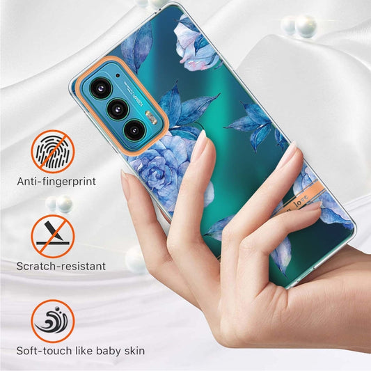Flowers and Plants Series IMD TPU Phone Case For Motorola Edge 20(Orchid Peony) - Motorola Cases by buy2fix | Online Shopping UK | buy2fix