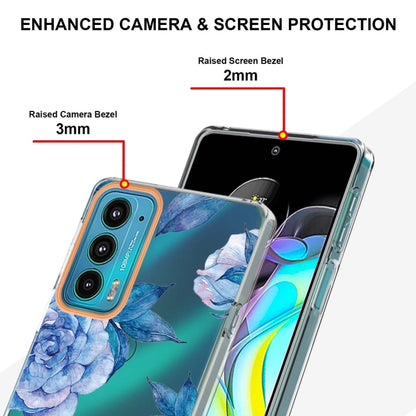 Flowers and Plants Series IMD TPU Phone Case For Motorola Edge 20(Orchid Peony) - Motorola Cases by buy2fix | Online Shopping UK | buy2fix