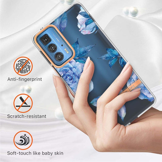 Flowers and Plants Series IMD TPU Phone Case For Motorola Edge 20 Pro(Orchid Peony) - Motorola Cases by buy2fix | Online Shopping UK | buy2fix