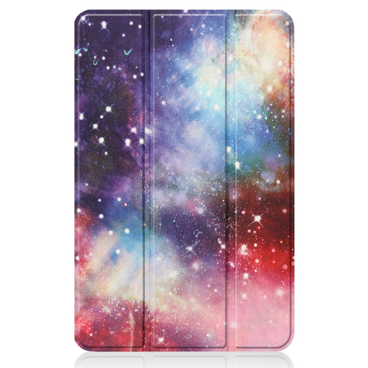 For Nokia T20 Painted Leather Tablet Case with 3-Fold Holder(Milky Way) - Nokia by buy2fix | Online Shopping UK | buy2fix