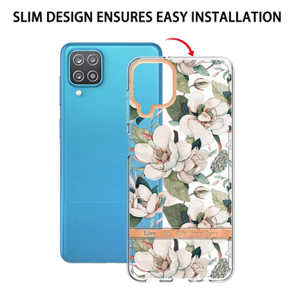 For Samsung Galaxy A12 Flowers and Plants Series IMD TPU Phone Case(Green Gardenia) by buy2fix
