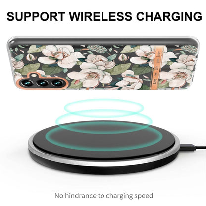 For Samsung Galaxy A13 Flowers and Plants Series IMD TPU Phone Case(Green Gardenia) by buy2fix