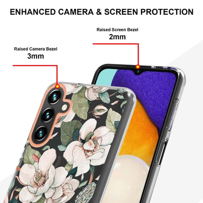 For Samsung Galaxy A13 Flowers and Plants Series IMD TPU Phone Case(Green Gardenia) by buy2fix
