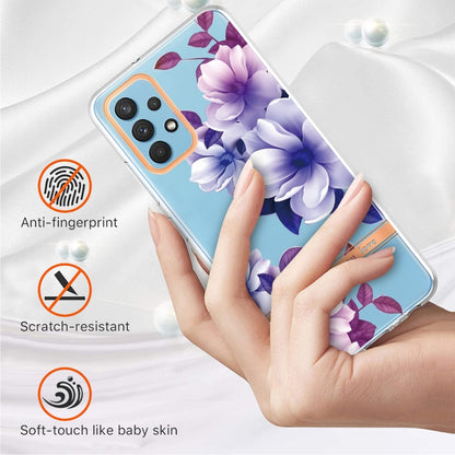 For Samsung Galaxy A32 4G Flowers and Plants Series IMD TPU Phone Case(Purple Begonia) by buy2fix