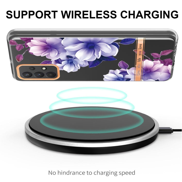 For Samsung Galaxy A32 4G Flowers and Plants Series IMD TPU Phone Case(Purple Begonia) by buy2fix