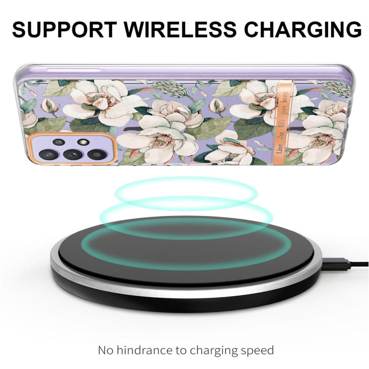 For Samsung Galaxy A32 5G Flowers and Plants Series IMD TPU Phone Case(Green Gardenia) by buy2fix