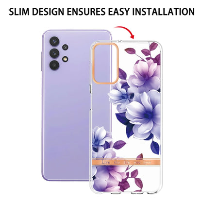 For Samsung Galaxy A32 5G Flowers and Plants Series IMD TPU Phone Case(Purple Begonia) by buy2fix