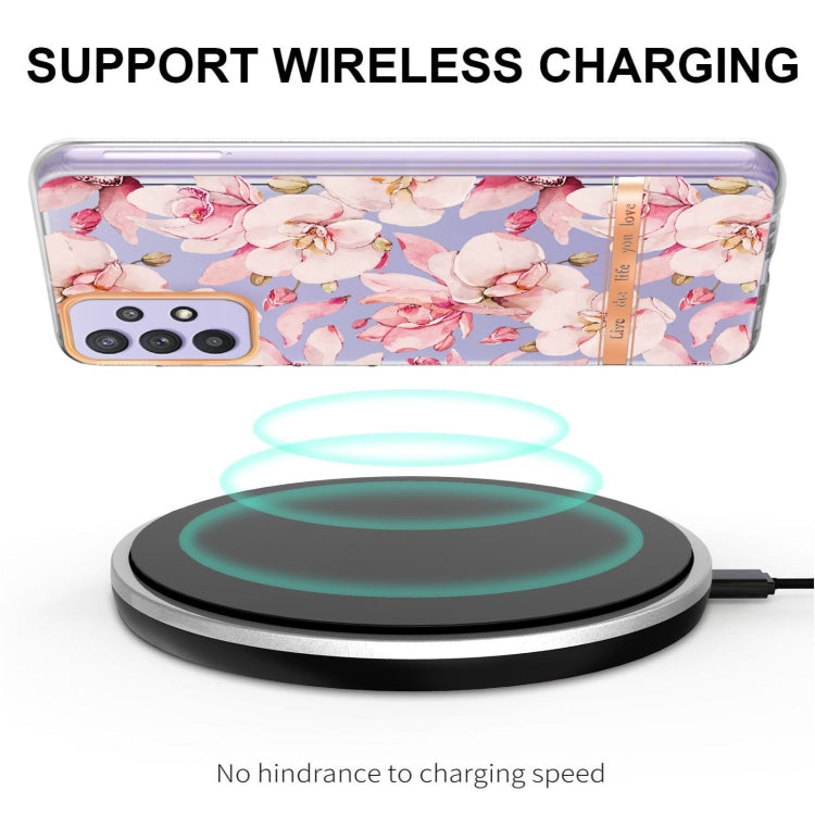 For Samsung Galaxy A32 5G Flowers and Plants Series IMD TPU Phone Case(Pink Gardenia) by buy2fix