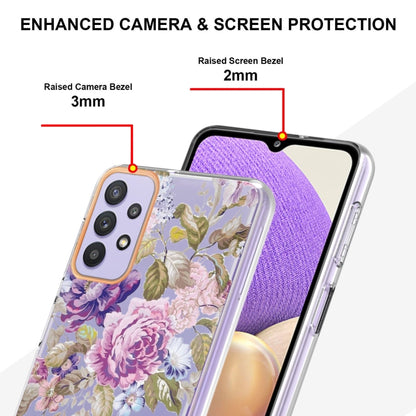 For Samsung Galaxy A32 5G Flowers and Plants Series IMD TPU Phone Case(Purple Peony) by buy2fix