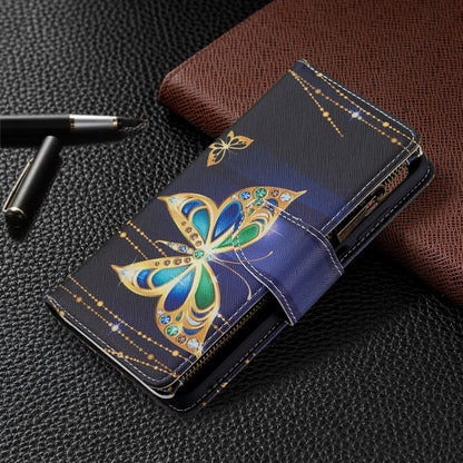 For Samsung Galaxy A03s 166mm Colored Drawing Zipper Leather Phone Case(Big Butterfly) by buy2fix