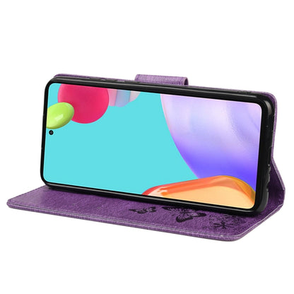 For Samsung Galaxy A33 5G Butterfly Embossed Horizontal Flip Leather Phone Case with Card Slot & Holder(Purple) by buy2fix
