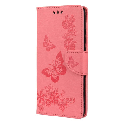For Samsung Galaxy A33 5G Butterfly Embossed Horizontal Flip Leather Phone Case with Card Slot & Holder(Pink) by buy2fix