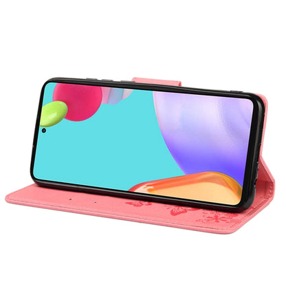 For Samsung Galaxy A33 5G Butterfly Embossed Horizontal Flip Leather Phone Case with Card Slot & Holder(Pink) by buy2fix