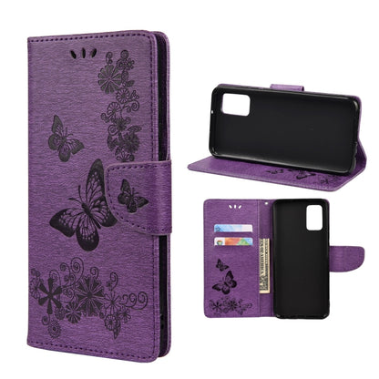 For Xiaomi Redmi Note 11 5G Butterfly Embossed Horizontal Flip Leather Phone Case with Card Slot & Holder(Purple) - Xiaomi Cases by buy2fix | Online Shopping UK | buy2fix