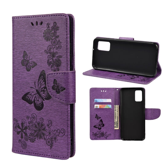 For Xiaomi Redmi Note 11 5G Butterfly Embossed Horizontal Flip Leather Phone Case with Card Slot & Holder(Purple) - Xiaomi Cases by buy2fix | Online Shopping UK | buy2fix