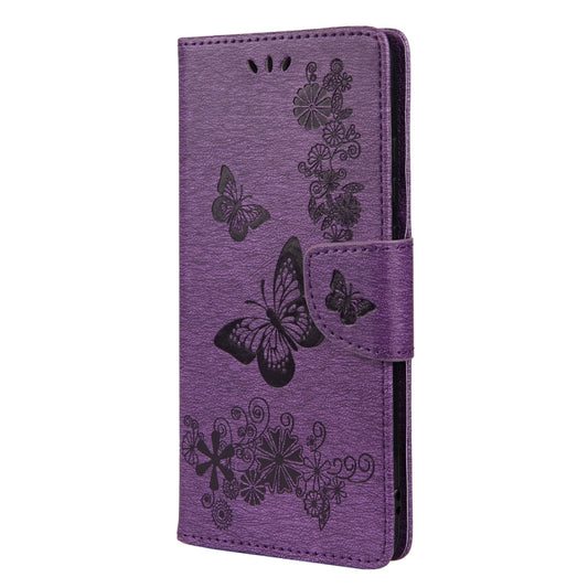 For Xiaomi Redmi Note 11 5G Butterfly Embossed Horizontal Flip Leather Phone Case with Card Slot & Holder(Purple) - Xiaomi Cases by buy2fix | Online Shopping UK | buy2fix